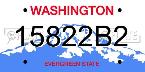 15822B2 Washington License Plate