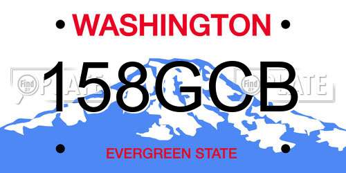 158GCB Washington License Plate