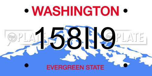 158II9 Washington License Plate