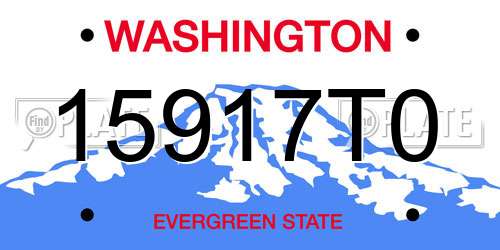 15917T0 Washington License Plate