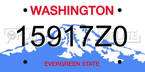 15917Z0 Washington License Plate