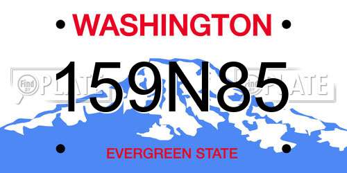 159N85 Washington License Plate