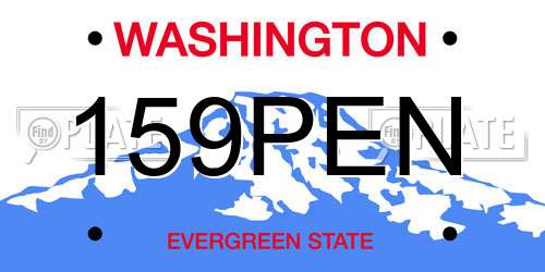 159PEN Washington License Plate