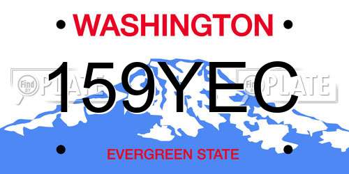 159YEC Washington License Plate