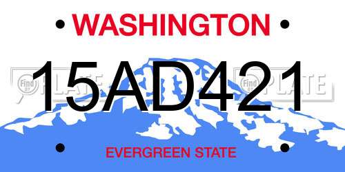 15AD421 Washington License Plate