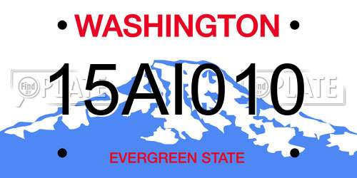 15AI010 Washington License Plate