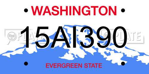 15AI390 Washington License Plate