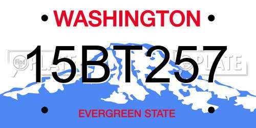 15BT257 Washington License Plate