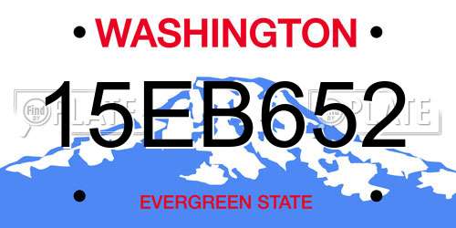 15EB652 Washington License Plate