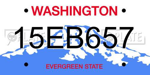 15EB657 Washington License Plate