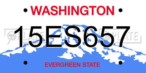 15ES657 Washington License Plate