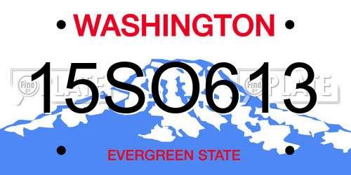 15SO613 Washington License Plate