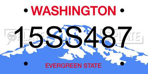 15SS487 Washington License Plate