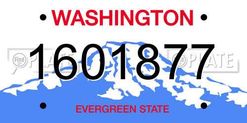 1601877 Washington License Plate