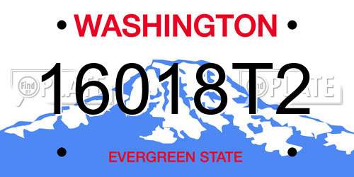 16018T2 Washington License Plate