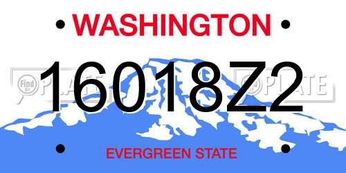 16018Z2 Washington License Plate