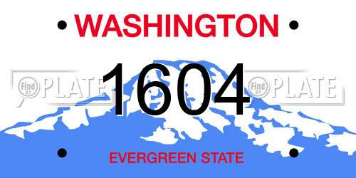 1604 Washington License Plate
