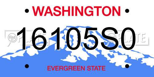 16105S0 Washington License Plate