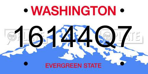 16144Q7 Washington License Plate