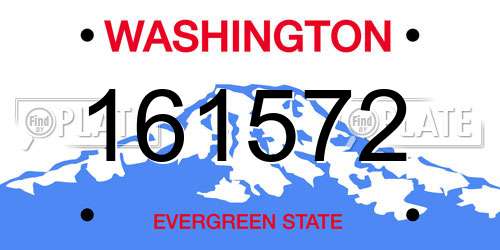 161572 Washington License Plate
