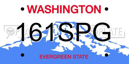 161SPG Washington License Plate