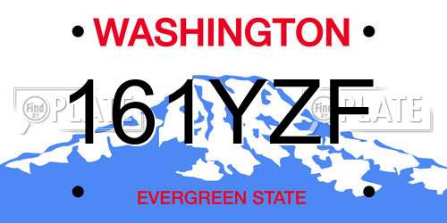 161YZF Washington License Plate