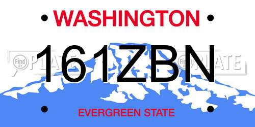 161ZBN Washington License Plate