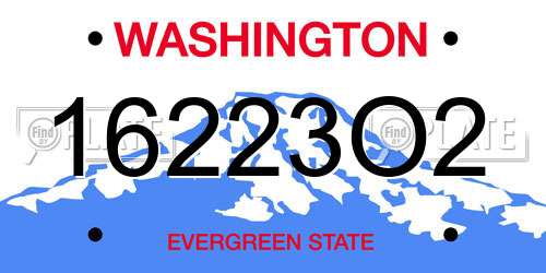 16223O2 Washington License Plate
