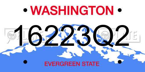 16223Q2 Washington License Plate