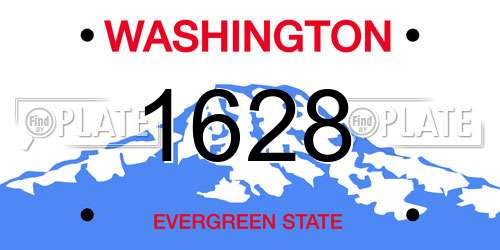 1628 Washington License Plate