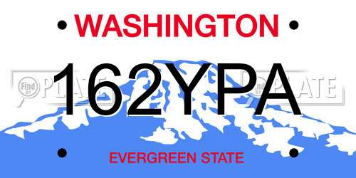 162YPA Washington License Plate