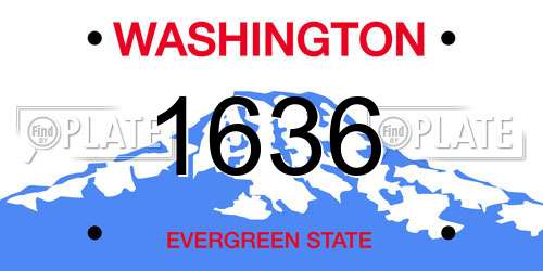 1636 Washington License Plate