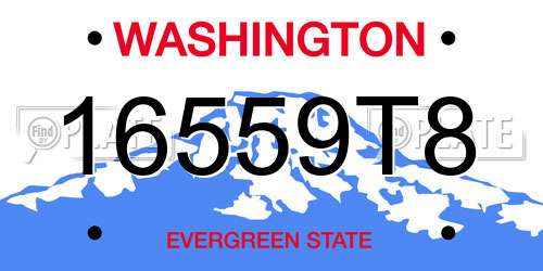 16559T8 Washington License Plate