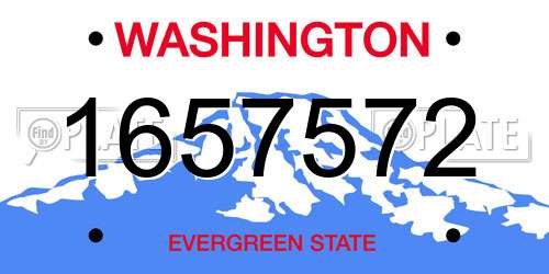 1657572 Washington License Plate