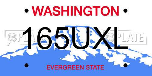 165UXL Washington License Plate
