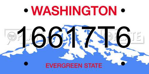 16617T6 Washington License Plate
