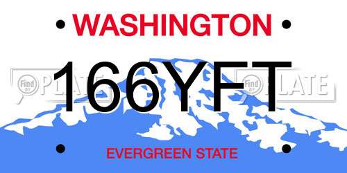 166YFT Washington License Plate