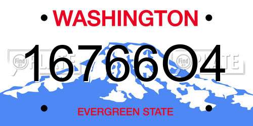 16766O4 Washington License Plate