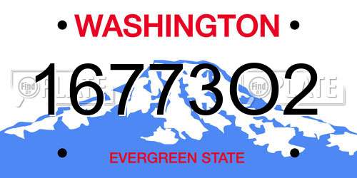 16773O2 Washington License Plate