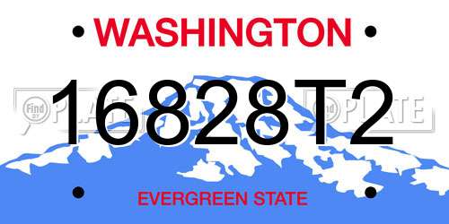 16828T2 Washington License Plate