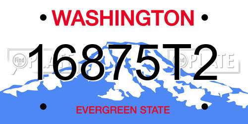 16875T2 Washington License Plate