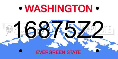 16875Z2 Washington License Plate