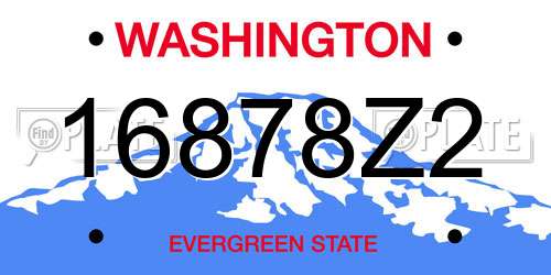 16878Z2 Washington License Plate