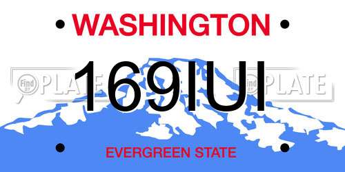 169IUI Washington License Plate