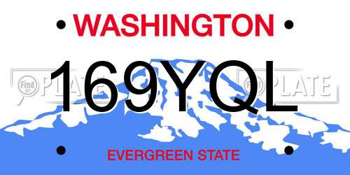 169YQL Washington License Plate