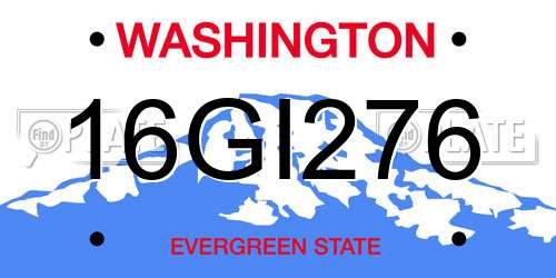 16GI276 Washington License Plate