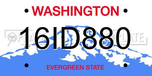 16ID880 Washington License Plate