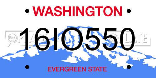 16IO550 Washington License Plate