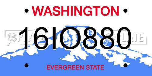 16IO880 Washington License Plate