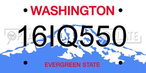 16IQ550 Washington License Plate